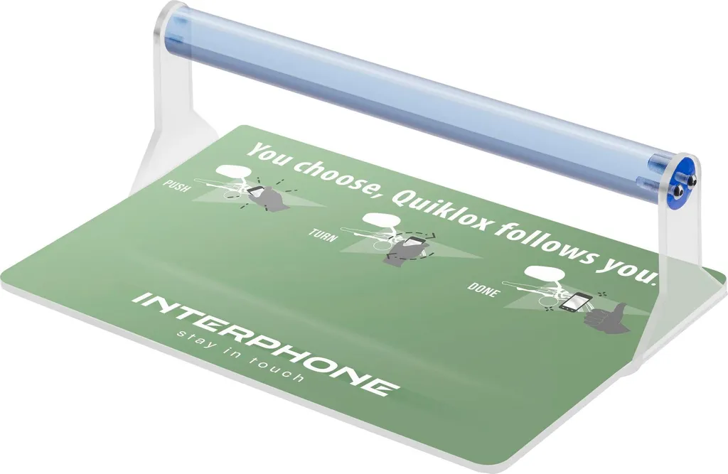 Présentoir de Interphone de Table Design Universel en Acier Brossé