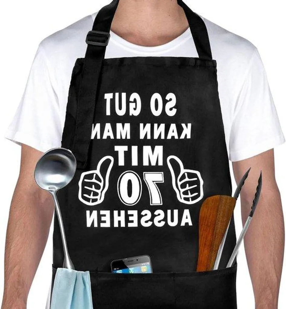 Tablier de cuisine imperméable à 3 poches réglable pour homme et femme