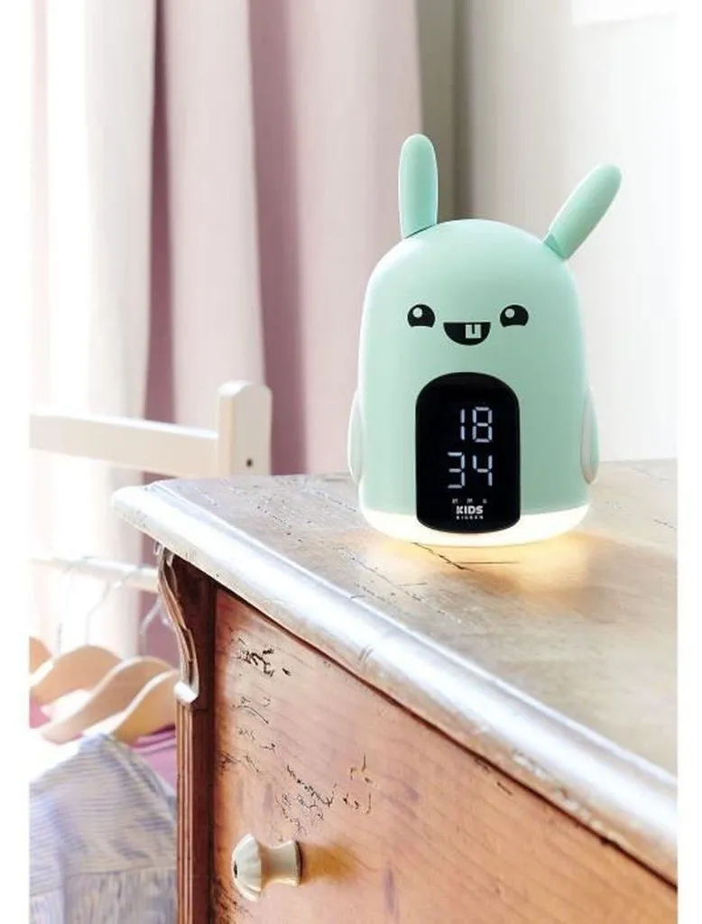 Réveil Éducatif Lapin pour Enfant avec LED Bleu et Alarmes Buzzers - 6