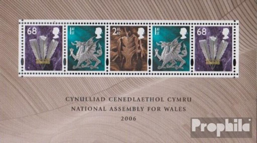 Briefmarken GB - Wales 2006 Mi Block1 (kompl.Ausg.) postfrisch Walisches Parlament