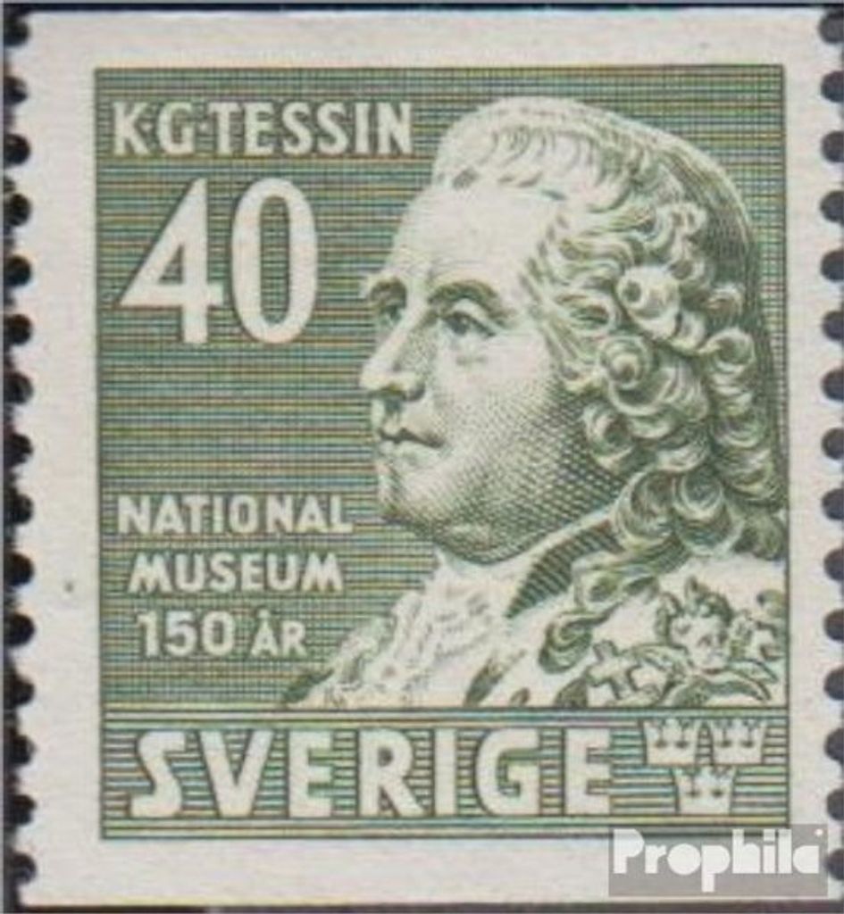 Briefmarken Schweden 1942 Mi 292A postfrisch Nationalmuseum
