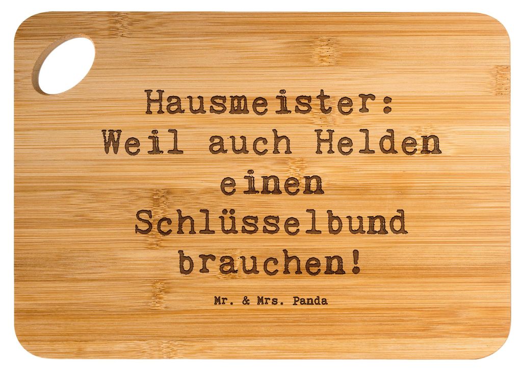 Mr. & Mrs. Panda Brett Spruch Hausmeister Held - Transparent - Geschenk, Beruf, Frühstücksbrettchen, Geschenke für Berufstätige, unverzichtbar,...