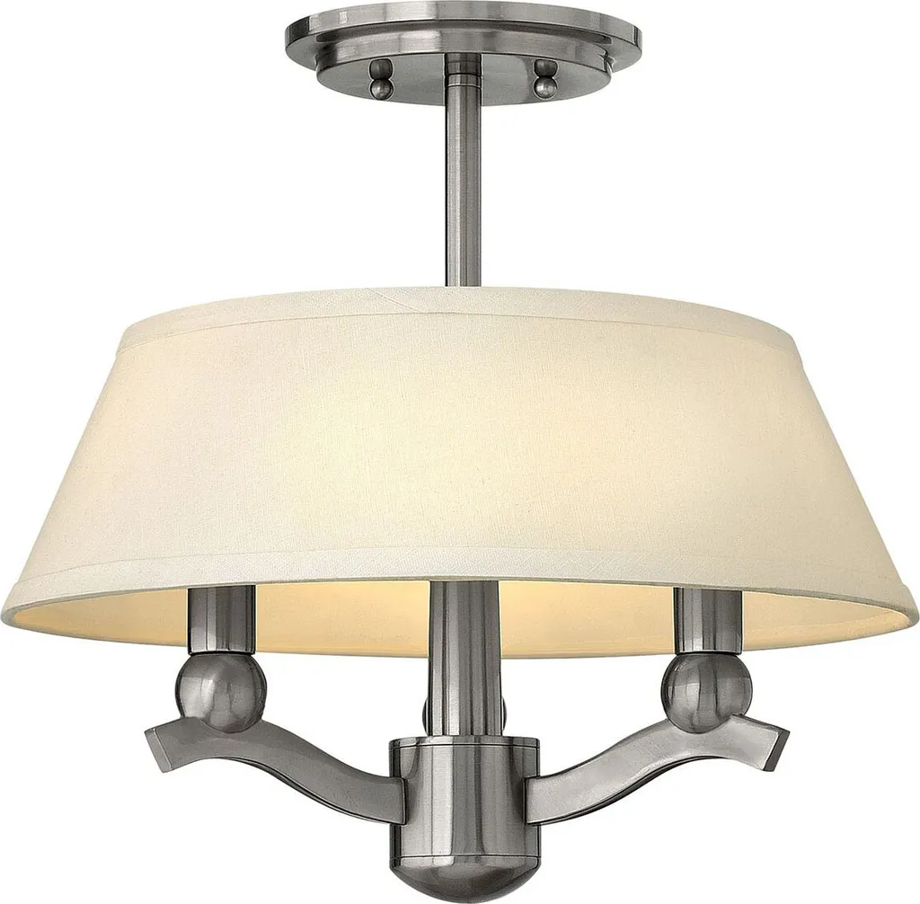 Suspension Whitney Hinkley nickel brossé 3xE14 205cm luminaire chic