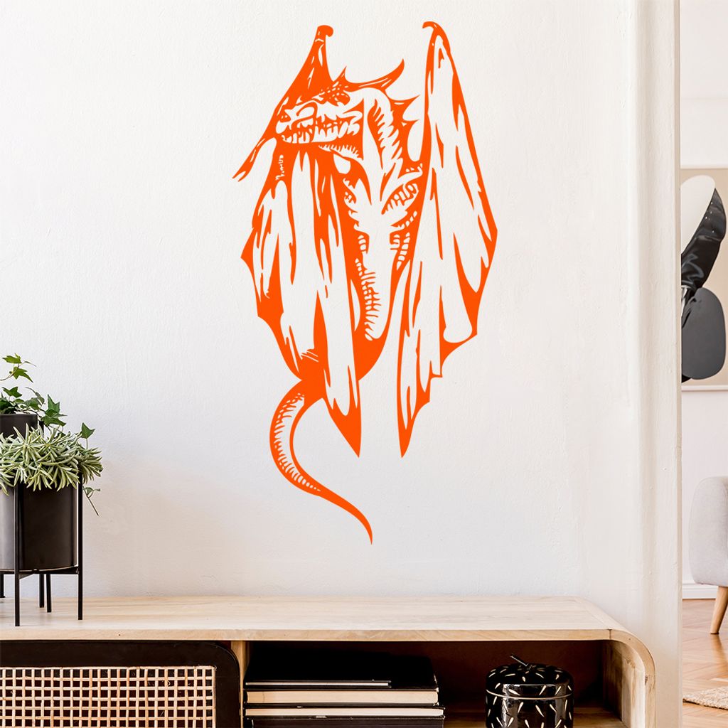 Flug Drache Wandtattoo in 6 Größen - Wandaufkleber Wall Sticker - Dekoration, Küche, Wohnzimmer, Schlafzimmer, Badezimmer