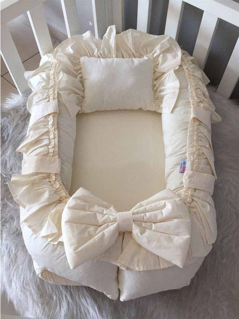 Jaju Baby Babynestchen mit Kopfkissen Baumwolle Creme 100 x Produktbild 