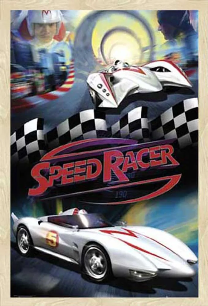 Poster Speed Racer Mach 5 con Cornice Shinsuke Maxi Rovere e Acrilico