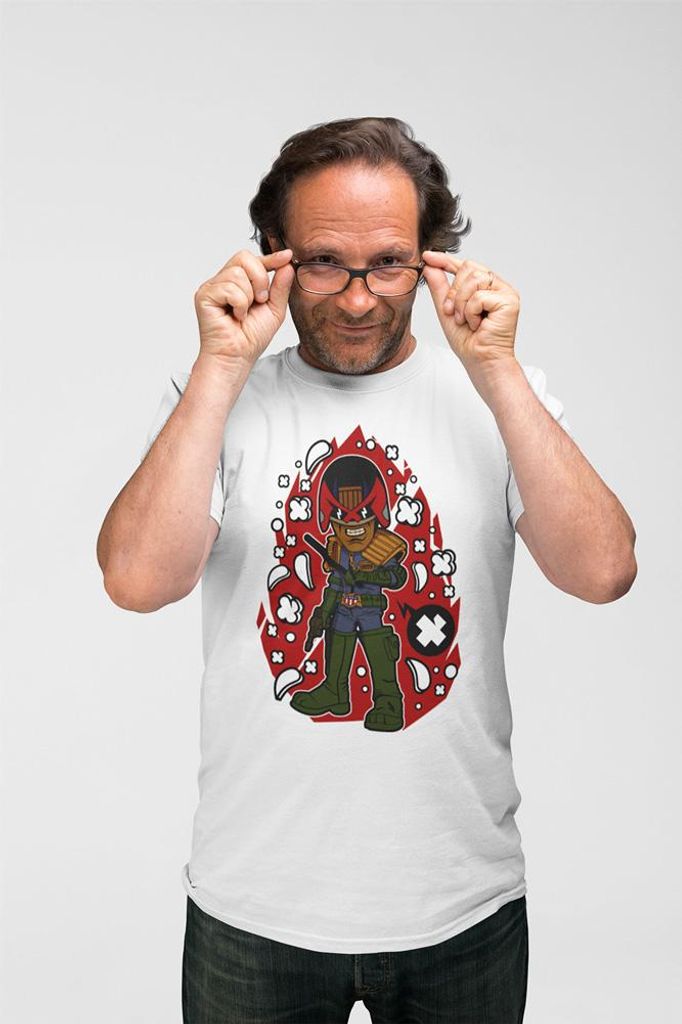 D&B Uni Polo PC00059 Judge DRot Weiß-Größe M
