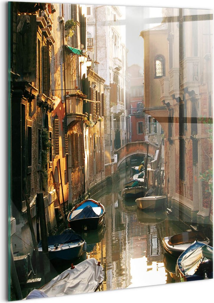 Designer Glasbild - Wandbild - Glas Bild - 60x80 cm - Venedig-Romantik Canal Grande