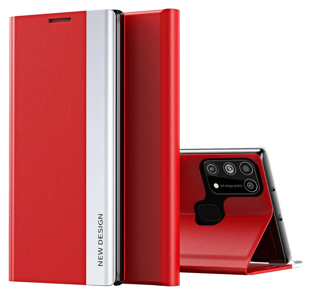 Custodia Galaxy A21S Magnetica Rosso - Cover Libro Pelle Samsung A21S