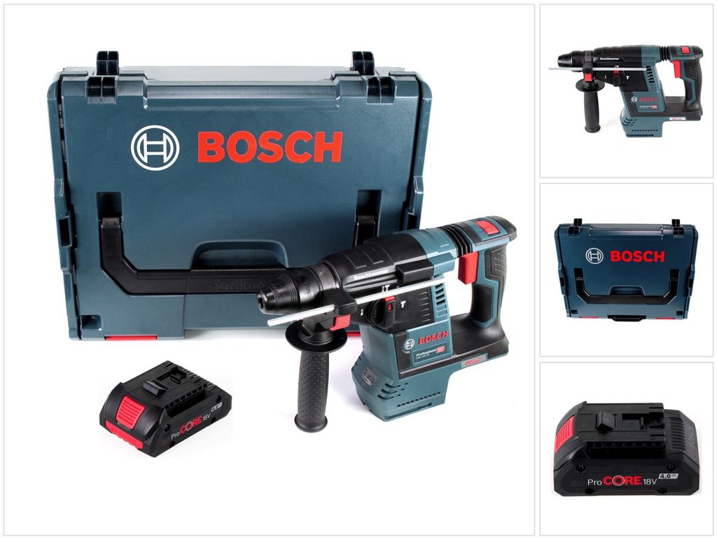 Bosch GBH 18V-26 Akku Bohrhammer 18V 2,6J SDS plus Brushless + 1x Akku 4,0Ah + L-Boxx - ohne Ladegerät