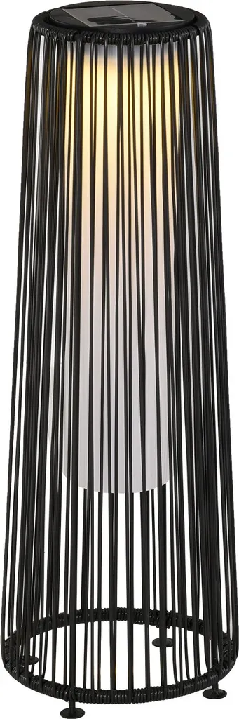Balise solaire de jardin LED automatique Fortuna Lai étanche noire