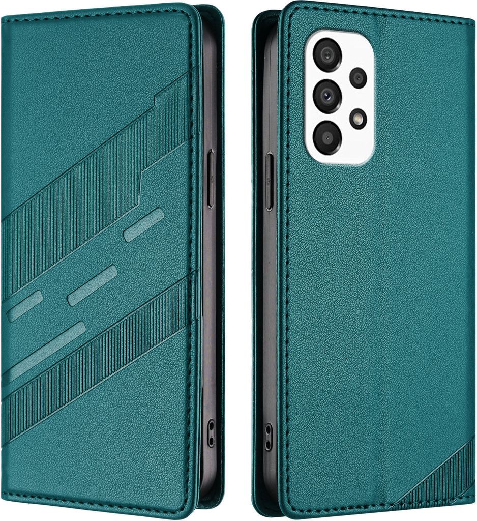 Hülle für Samsung Galaxy A33 5G, Kunstleder Brieftaschen Handyhülle mit Kartenfach und Standfunktion Grün