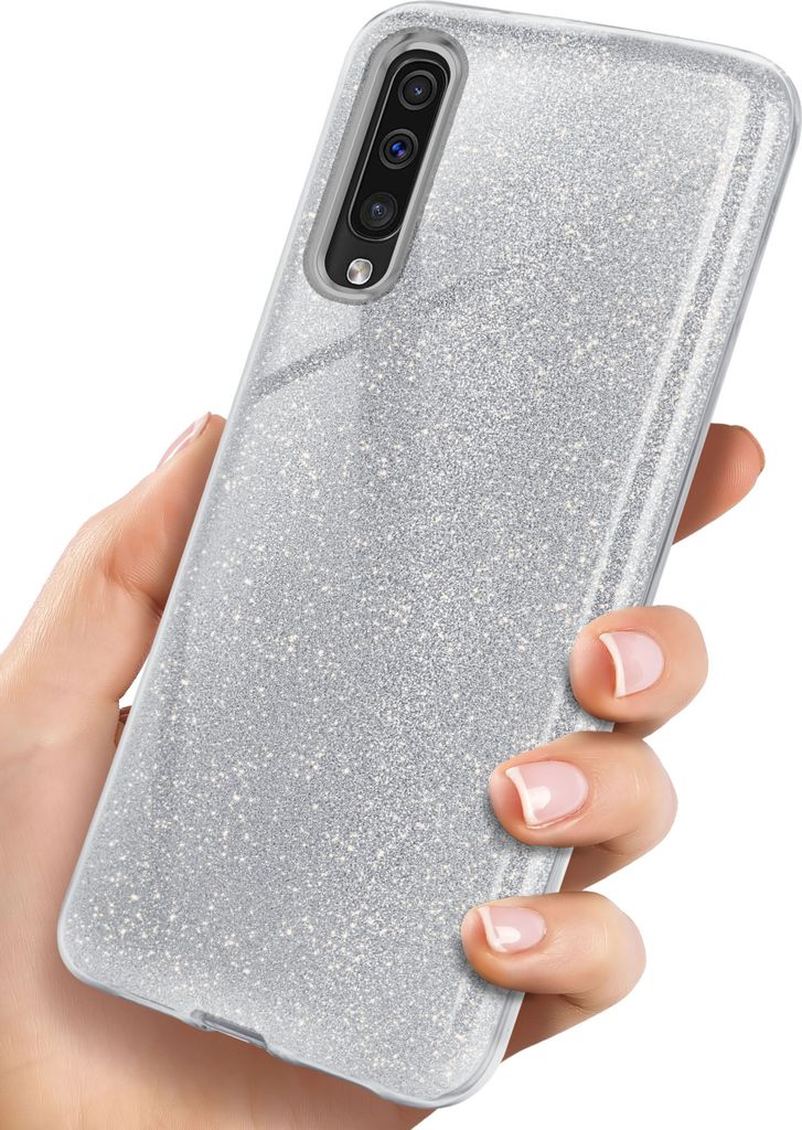 GLITTER-Case für Samsung Galaxy A50 / A30s, Farbe:Sparkle - Silver