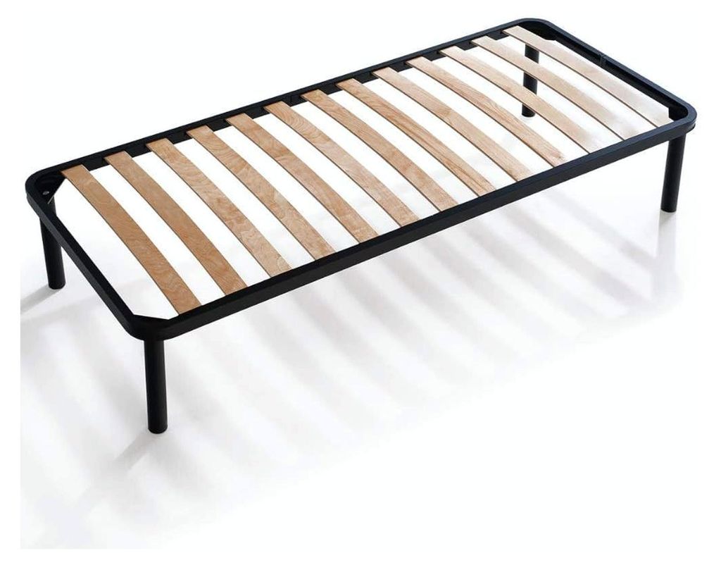 Lattenrost 90x200 cm für Einzelbetten, Höhe 35 cm, orthopädisches Komfortsystem aus Holz mit 4 abnehmbaren Füßen, verstärkter Stahlrahmen gee...