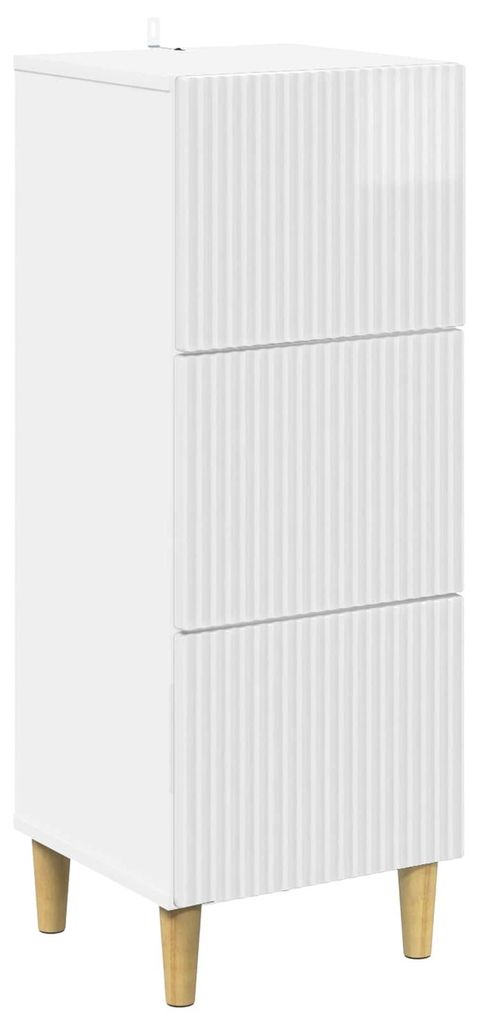 Schubladenschrank Hochglanz Weiß 33 x 34,5 x 90 cm