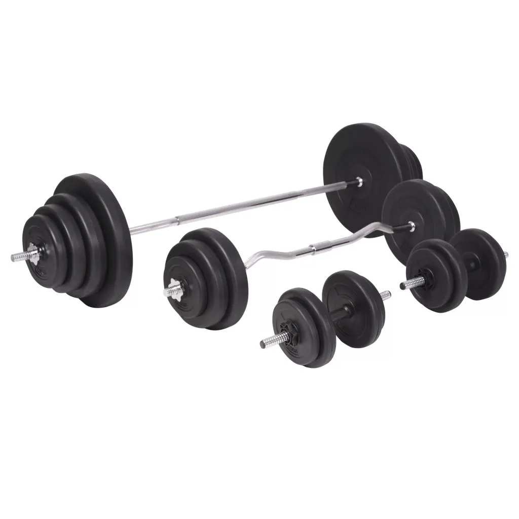 vidaXL Ensemble d'haltères longs et courts 120 kg pour musculation