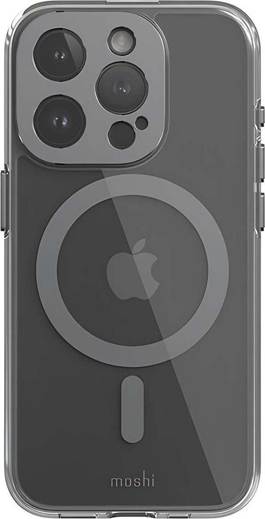 Moshi, MagSafe Hülle iPhone 15 Pro iGlaze Ultra Robust Langlebig, Grau