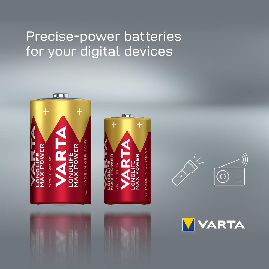 VARTA Longlife Max Power 04714101422 Baby C LR14 Blister=2 Produktbild 