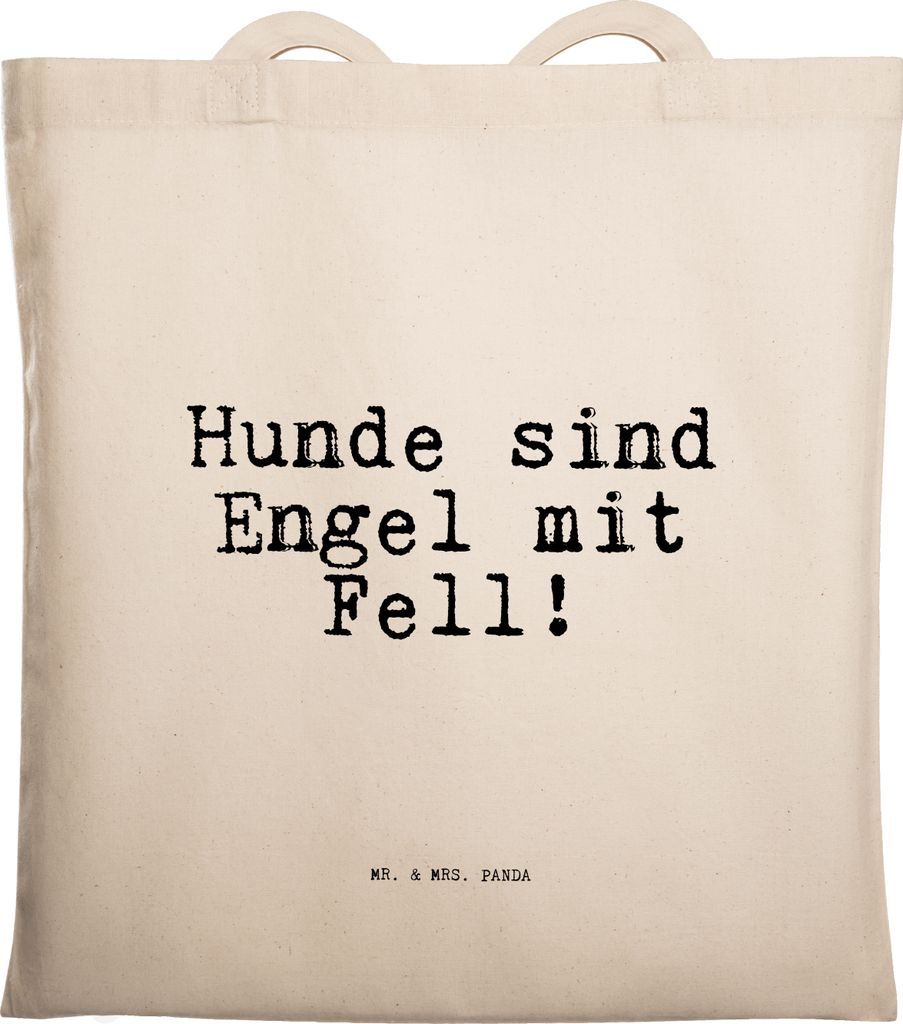 Mr. & Mrs. Panda Tote Bag Hunde sind Engel mit... - Transparent - Geschenk, Stoffbeutel, Haustier, Sprüche, Hund, Uni Tasche, Baumwolltasche, doku...