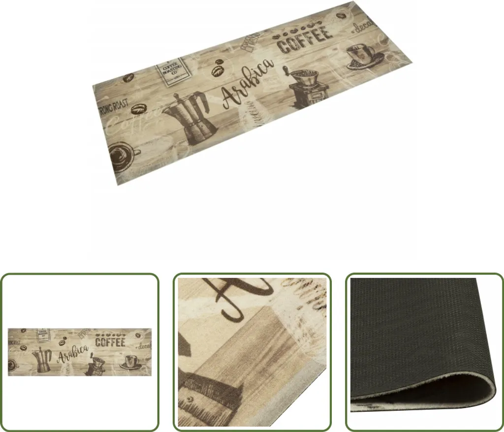 Tapis de Cuisine en Velours Marron 60x180 cm Lavable - Douceur et Design