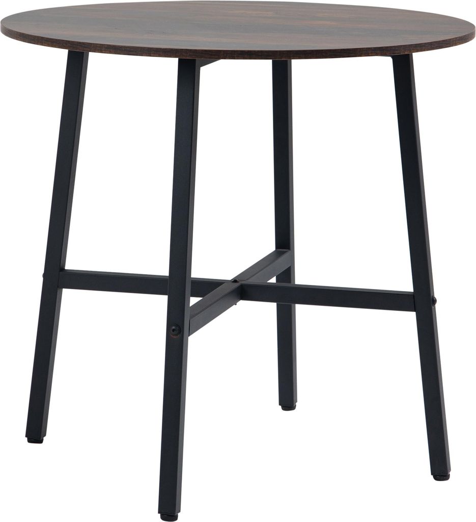 Esstisch Küchentisch, großer Tisch, Industriedesign, Rustikales Design, Φ80 x 76 cm, Braun