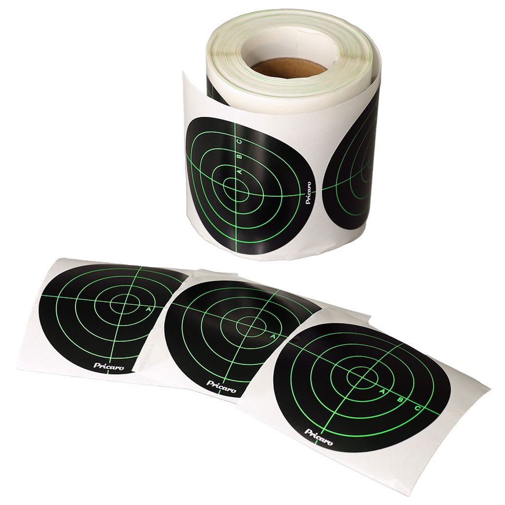 PRICARO Reaktive Zielscheibe "V5", selbstklebend, Splatter Target, Grün, 7,6 cm, 250 Stück