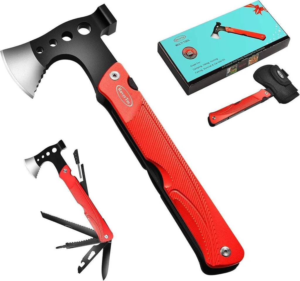 Multitool Ascia 14 in 1 Regalo Uomo Papà Sopravvivenza Campeggio