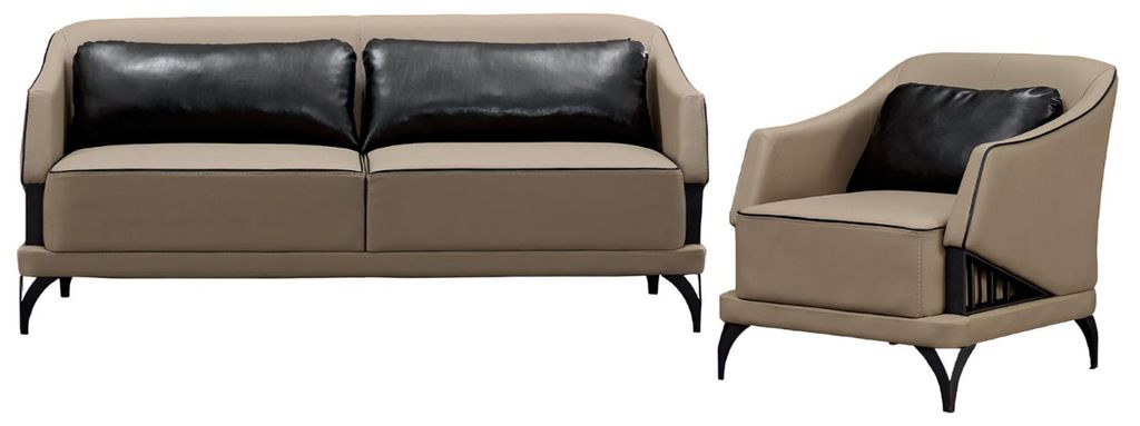 Sofagarnitur Sessel Modern Relax Exzellenz Ästhetik Eleganz Wohnzimmer 2tlg