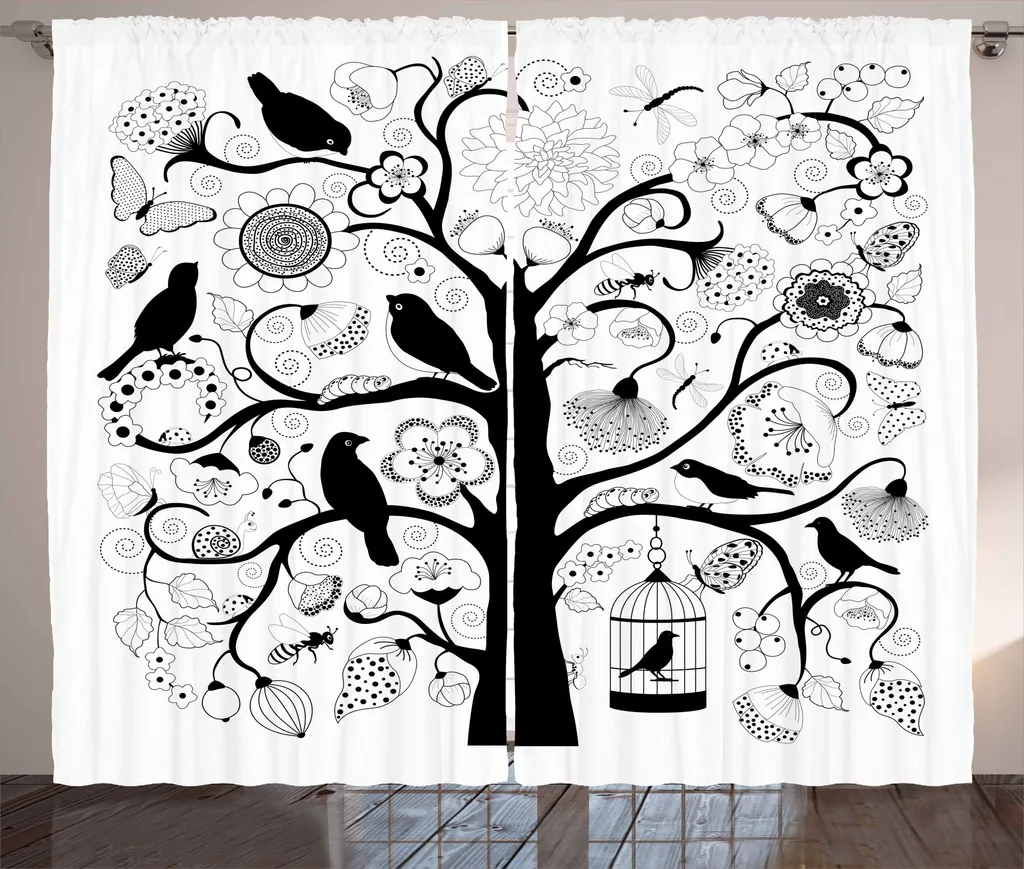 Tende Moderne Bianco e Nero ABAKUHAUS 280x175 - Stile Foresta