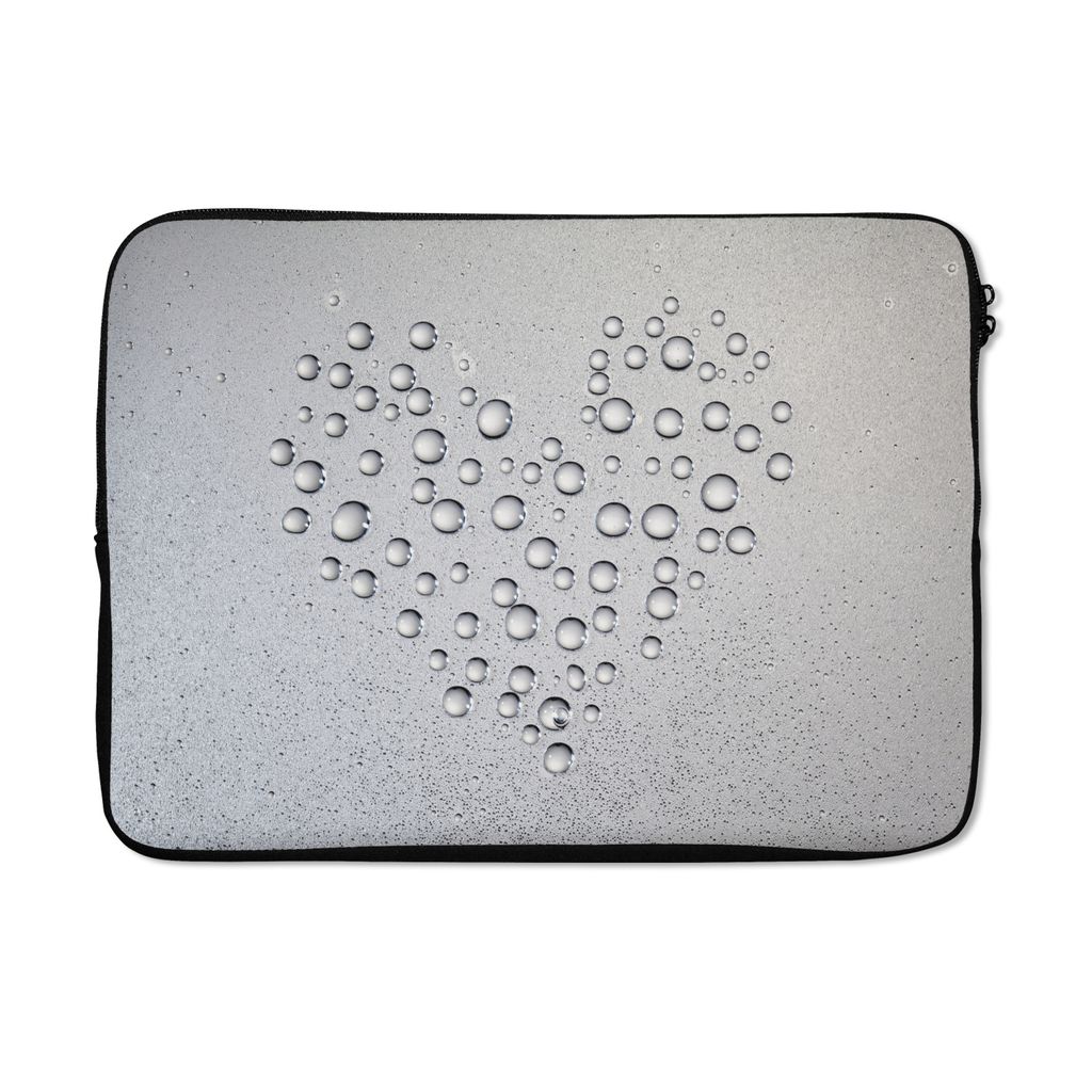 MuchoWow Laptop Hülle 13 Zoll Wassertröpfchen bilden das Herz Laptoptasche - Laptophülle - Sleeve - Rundumschutz