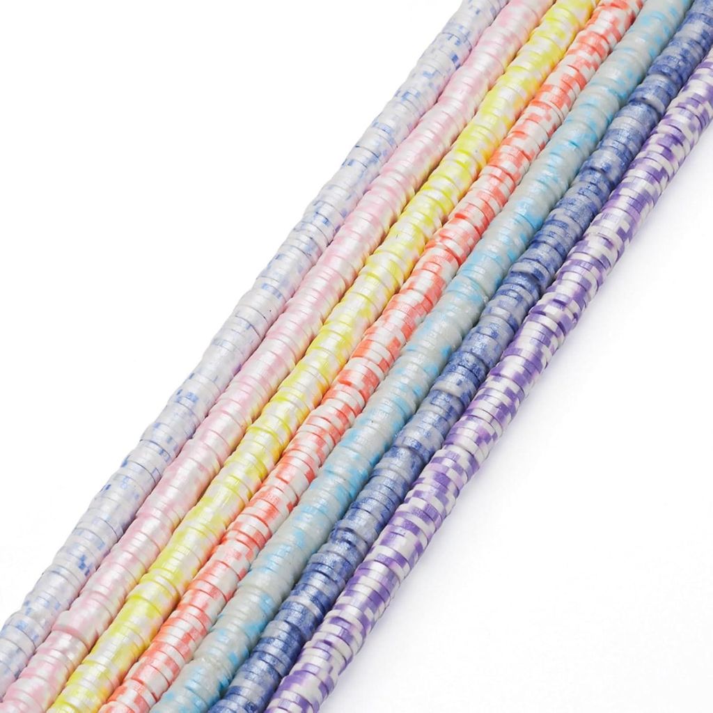 Platte Kleikralen - 7 Strengen 6 mm Polymeerklei Schijf Heishi-Kralen Spacer für Vriendschaft Armband Oorbel Ketting Sieraden Maken