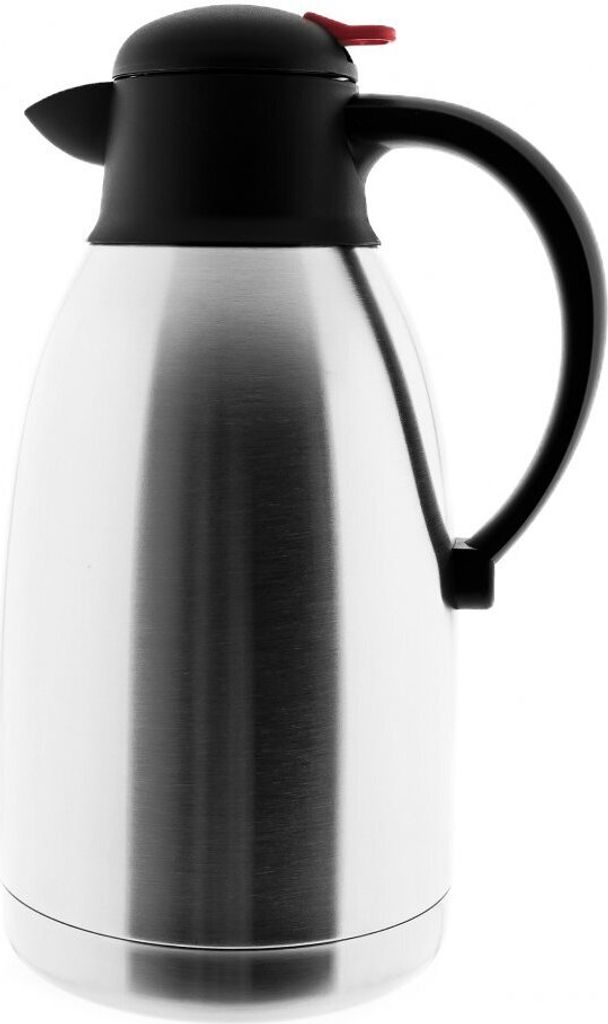 Isolierkanne 2,0L Thermoskanne in Silber aus Edelstahl Kaffeekanne Teekanne