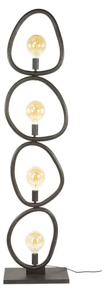 Lampadaire FURNLUX Galet Noir 165 cm : Illuminez vos coins sombres