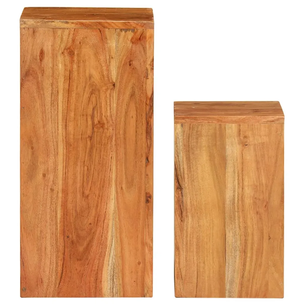 Tables d'appoint robustes en acacia pour stabiliser vos objets déco - 2 pcs