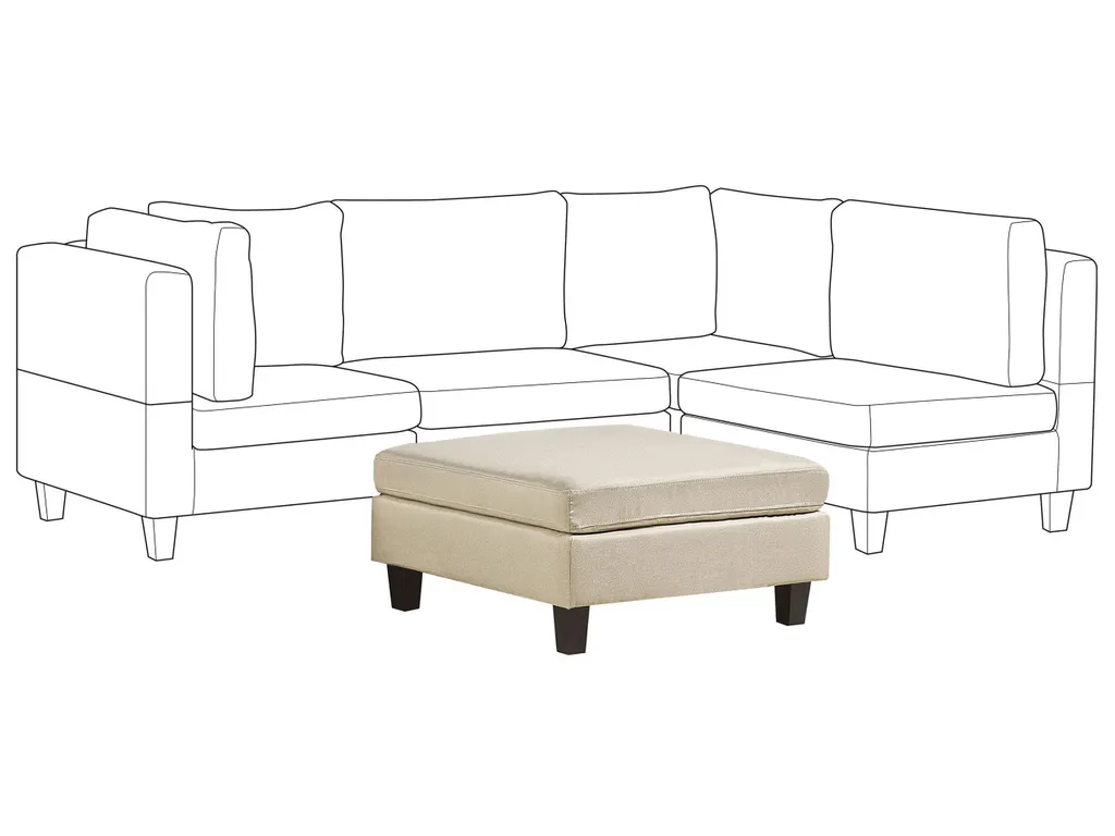 Pouf Ottoman rectangulaire beige Beliani avec structure en bois robuste - 6