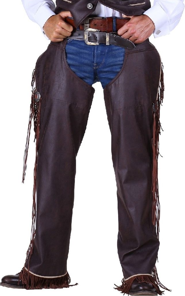 T2287-XL braun Herren Cowboy Chaps Western Hose Gr.XL
