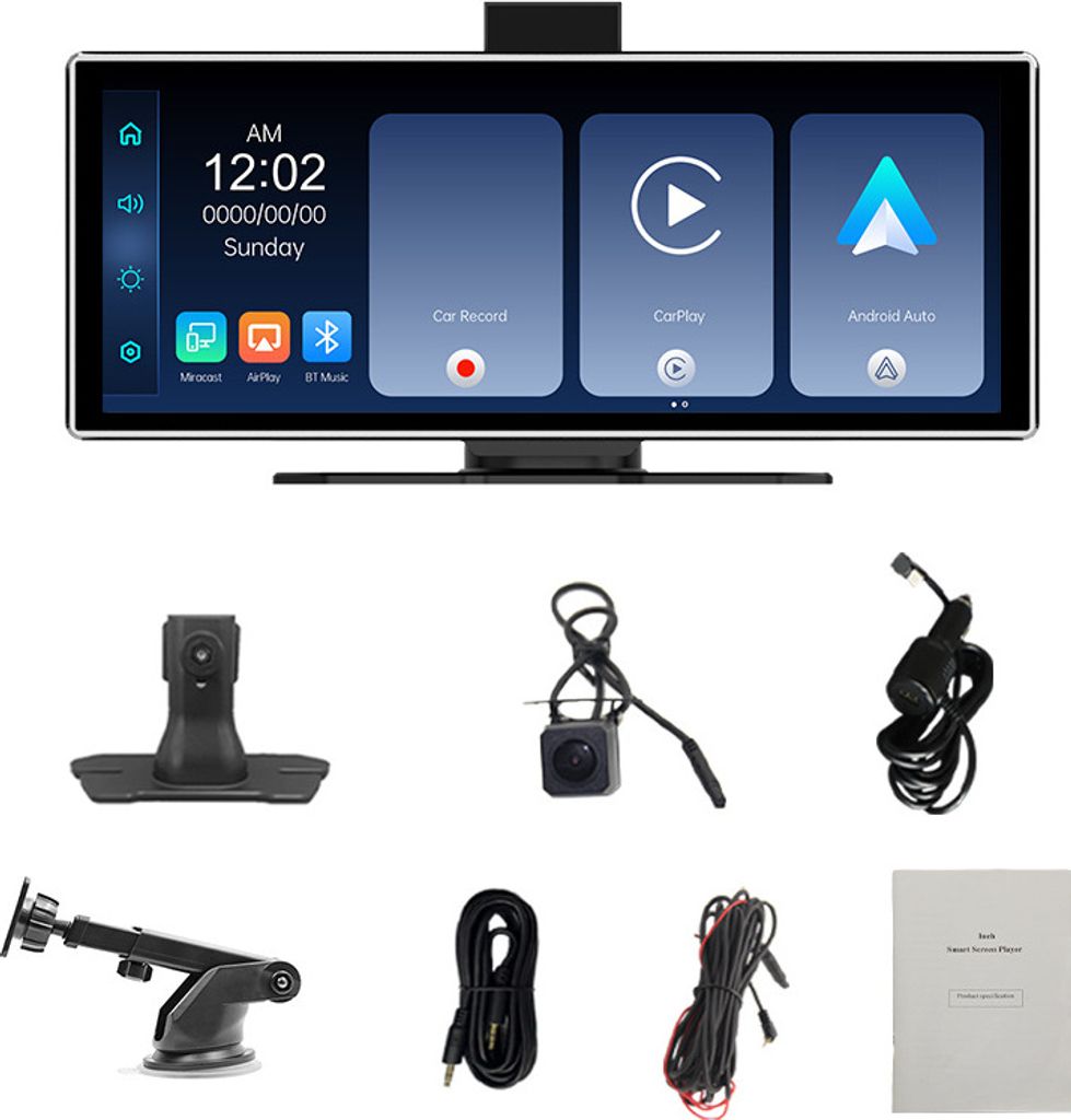 YUEHOO 11,26" Carplay Autoradio mit 4K Dashcam, 1080P Produktbild 