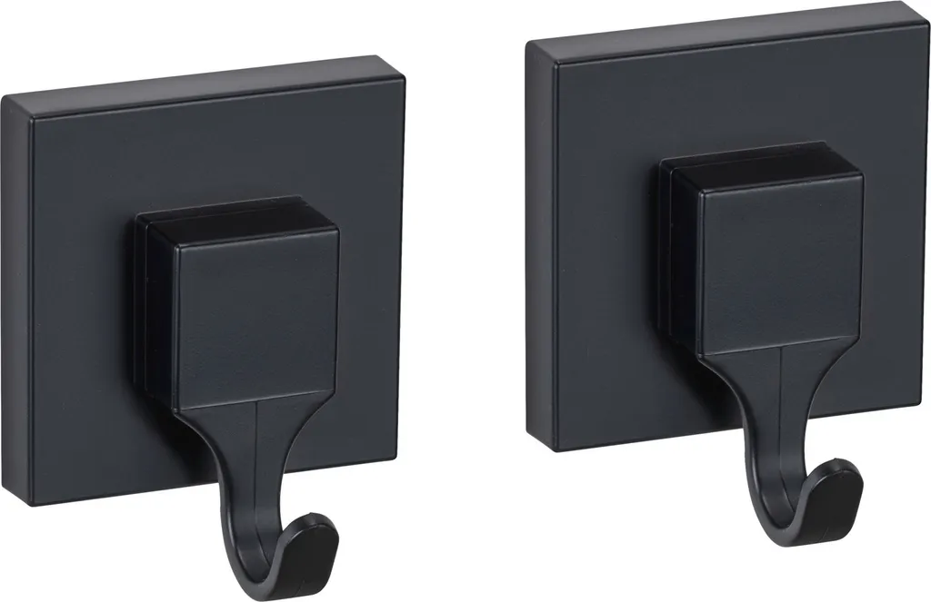 WENKO Vacuum-Loc® gancio a parete Mod. Quadro nero, set di 2, fissaggio senza foratura