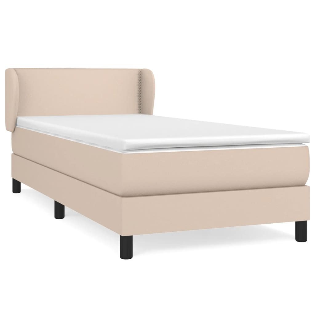 "WINTER SALE" Boxspringbett Einzelbett - Gästezimmer - mit Matratze Cappuccino-Braun 80x200cm Kunstleder - Polsterbett Klassische Betten NEU8668210