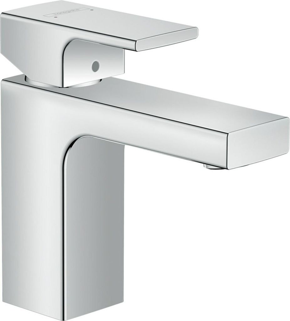 hansgrohe Vernis Shape Einhebel-Waschtischarmatur 100 mit Metall Zugstangen-Ablaufgarnitur, Chrom, 71568000