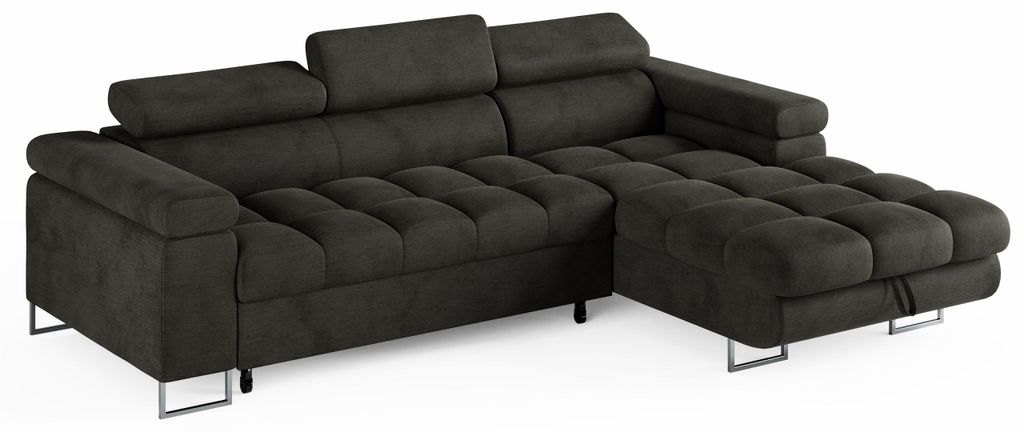 ECKSOFA CLOUD : Canapé d'angle droit, couleur gris foncé, Image du produit 