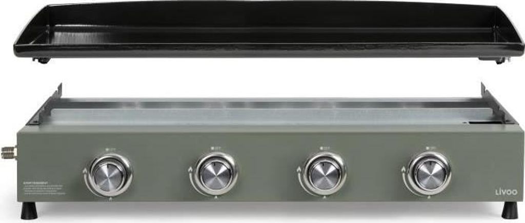 Gasgrillplatte - LIVOO - DOC325 - 4 Brenner - Grün / Schwarz