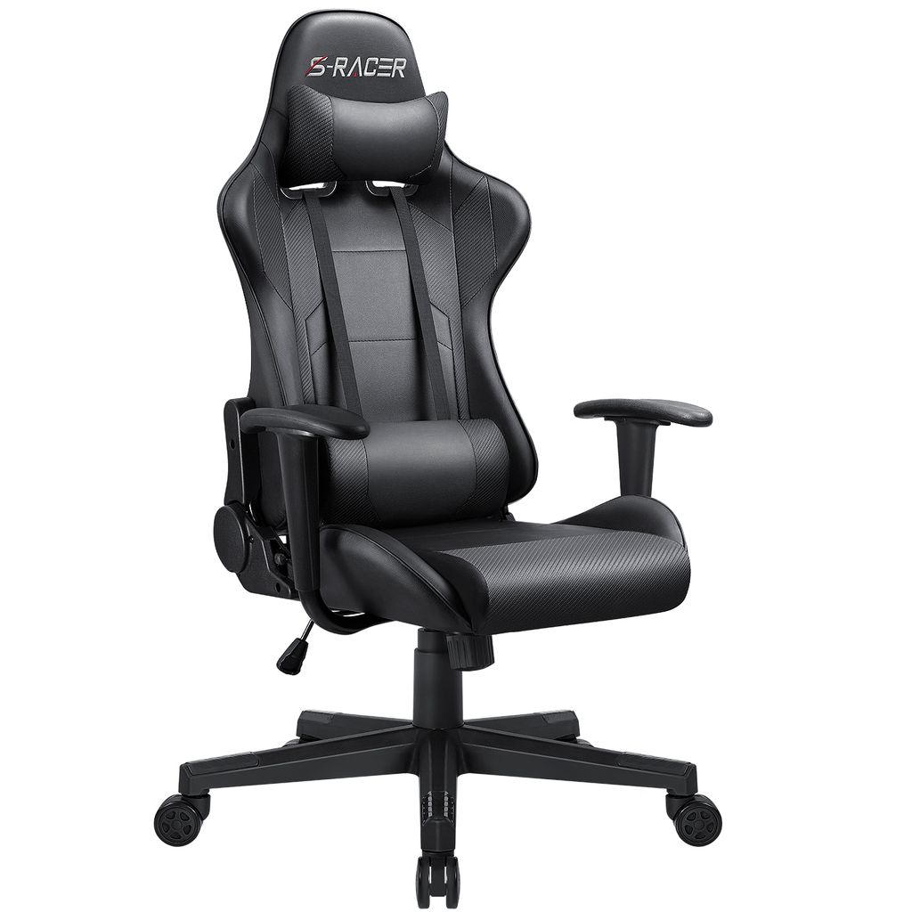 Gemütlich Leder Gaming-Stuhl Bürostuhl Schreibtischstuhl Drehstuhl Racing Stuhl