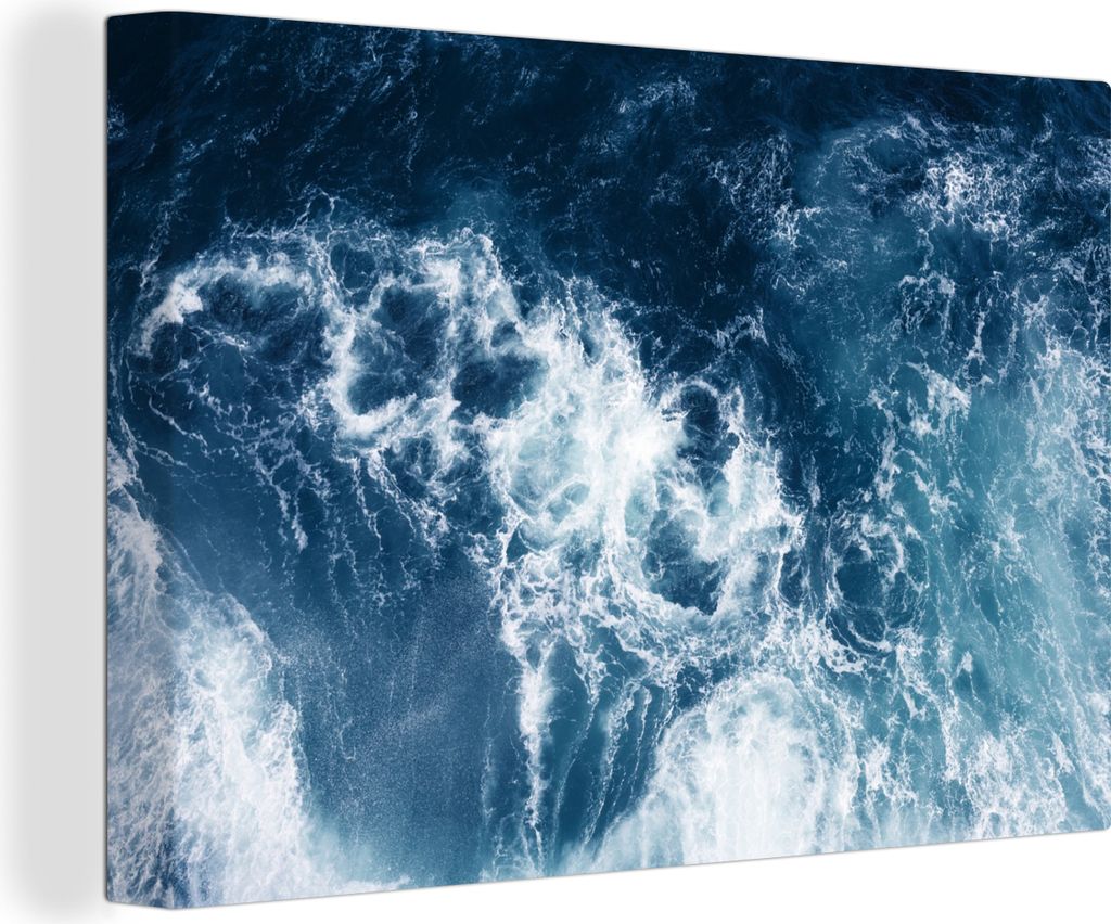 OneMillionCanvasses - Leinwandbilder - 140x90 cm, Wasser - Golf - Blau, Wandbilder Kunstdruck Wanddekoration - Foto auf Leinwand - Gemälde auf H...