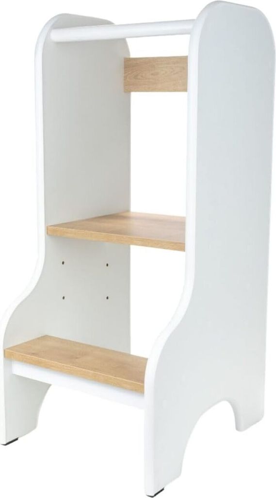 Love Gifts Lernturm für Kinder mit Kippschutz und höhenverstellbar, Learning Tower mit sicheren Kanten, Küchenhelfer & Lernturm ab 1 Jahr, Wei...