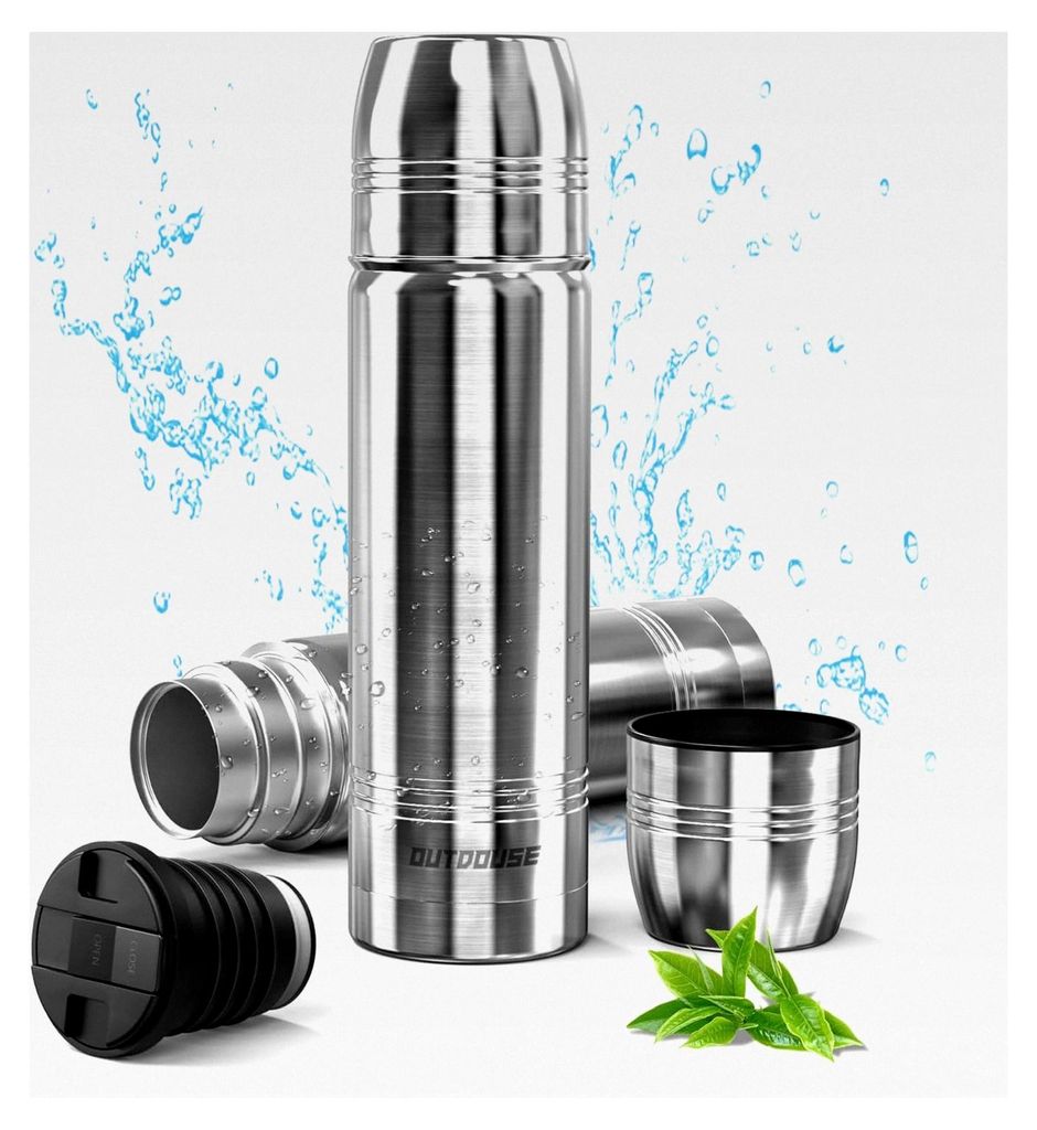 Thermoskanne, Edelstahl Trinkflasche 750ML, 500ML, 350ML, 100% Auslaufsicher, Doppelwandig, BPA-Frei, Kohlensäure geeignet, Isolierflasche für Sp...