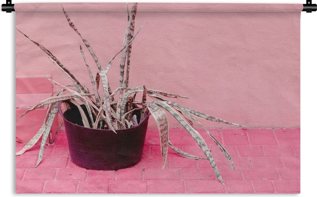 MuchoWow Wandteppich Wandbehang Sommer - Rosa - Pflanzen 150x100 cm Tapisserie Dekoration Wandtuch - Waschbar - Tapisserien - Wand-Decke