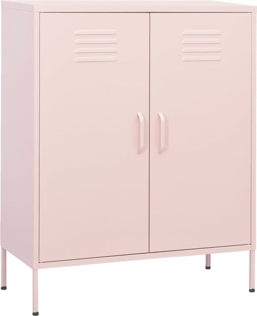 "2026 Moderne"Beistellschrank - Sideboard(1 pc) klassische - Rosa 80x35x101,5cm Stahl - Kommoden BestMöbel 562617