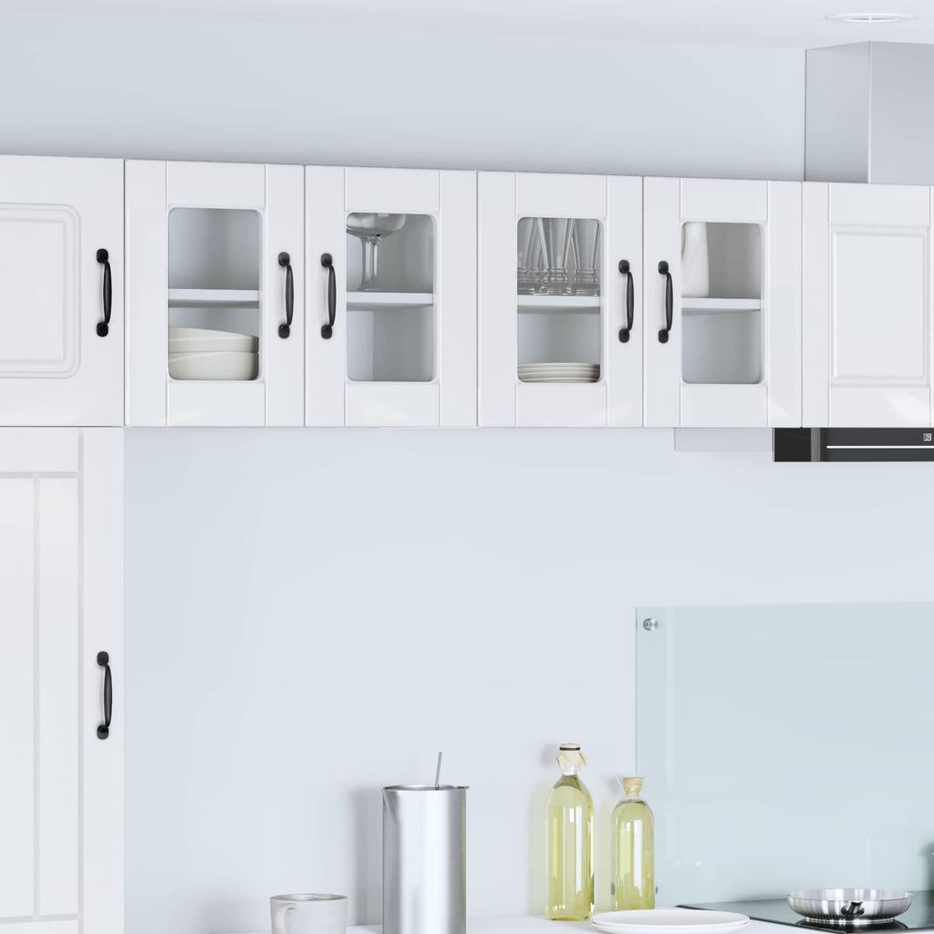 "Schlussverkauf" Küchenschrank 2 Stück - Buffetschrank/Sideboard Küche - mit Regal Hochglanz Weiß 60x31x40 cm C10036
