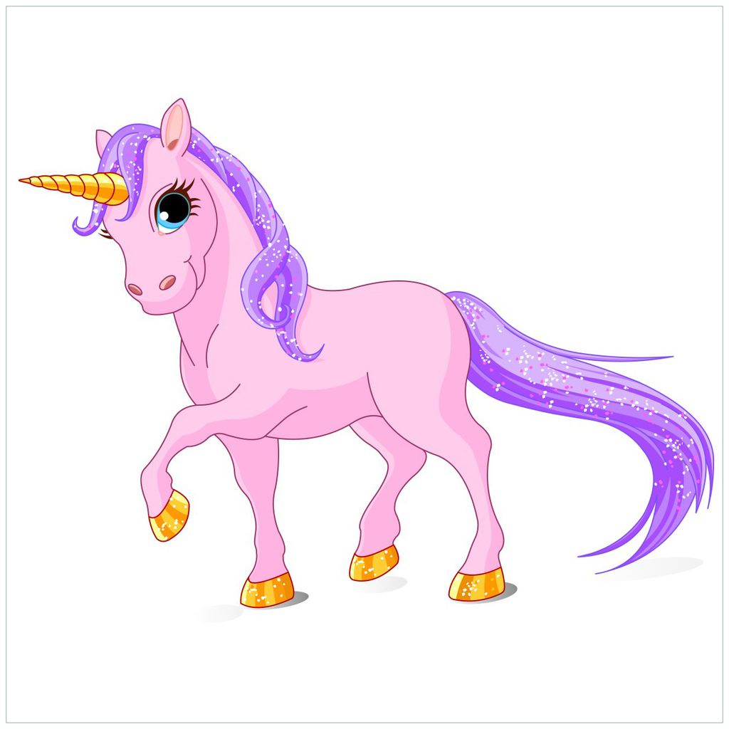 Wallario Möbeldesign - Glasplatte, Schutzplatte mit Motiv - geeignet für Ikea Lack Tisch, Größe: 55 x 55 cm, Motiv: Einhorn in rosa mit Schweif...